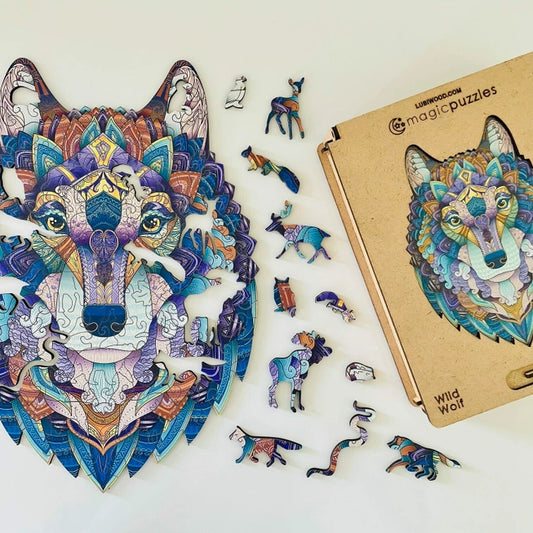 Wild Wolf Jigsaw A5 Premium Box - Puzzle Mandala in Legno 102 pz.