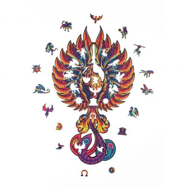 Puzzle in legno Fenix, taglia M, 130 pezzi, puzzle fantasy