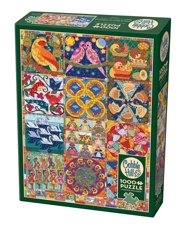 Twelve Days of Christmas Quilt - RANDOM CUT 1000 PEZZI - COBBLE HILL