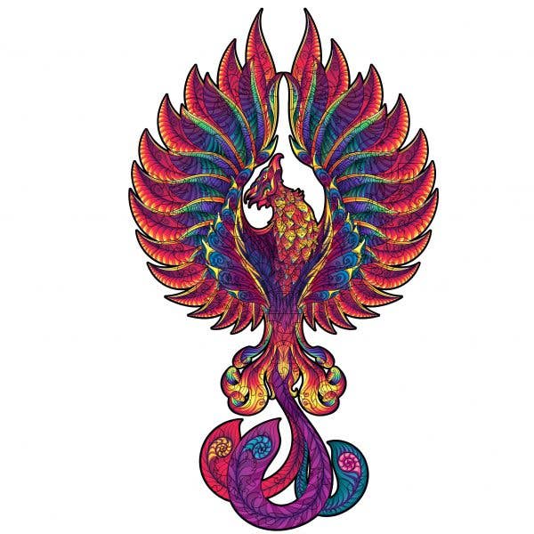 Puzzle in legno Fenix, taglia M, 130 pezzi, puzzle fantasy