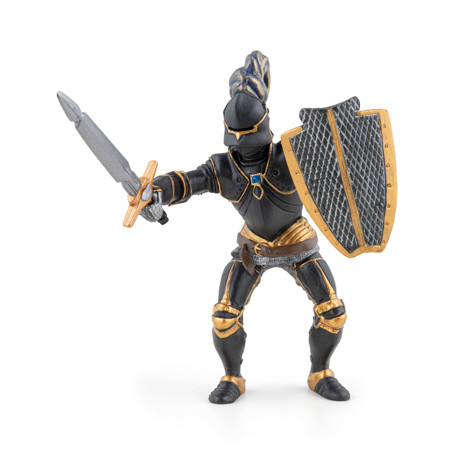 Figurina di cavaliere in armatura nera