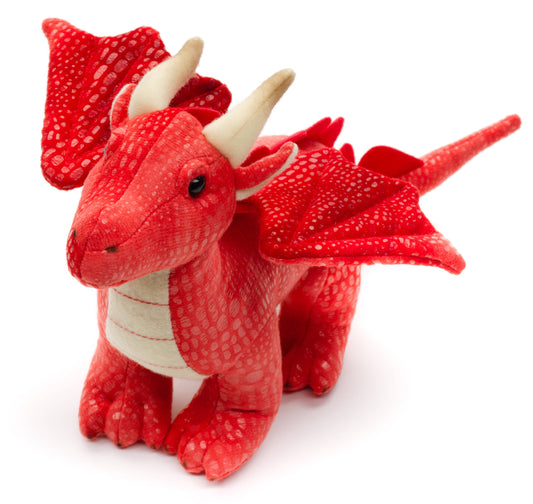 Drago rosso, 26 cm (lunghezza), peluche