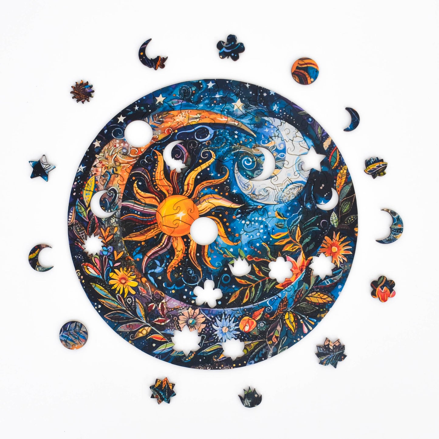 Scatola premium per puzzle Flower Night Mandala, formato A4