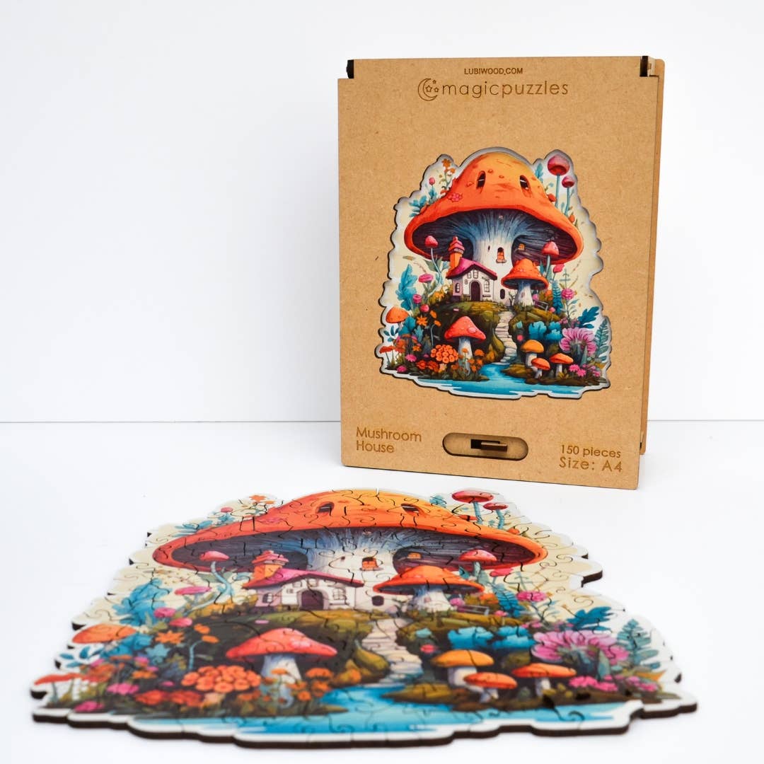 Mushroom House Jigsaw, confezione premium, formato A4