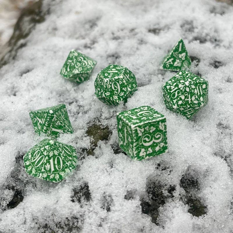 Set di dadi Forest Tundra bianco e verde