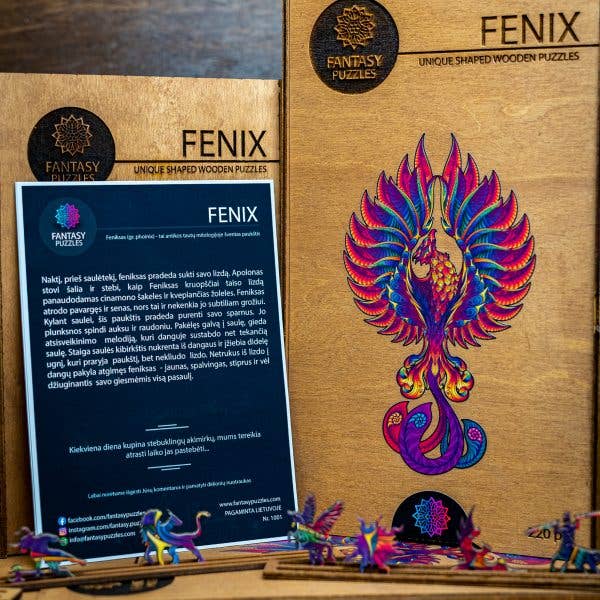 Puzzle in legno Fenix, taglia M, 130 pezzi, puzzle fantasy