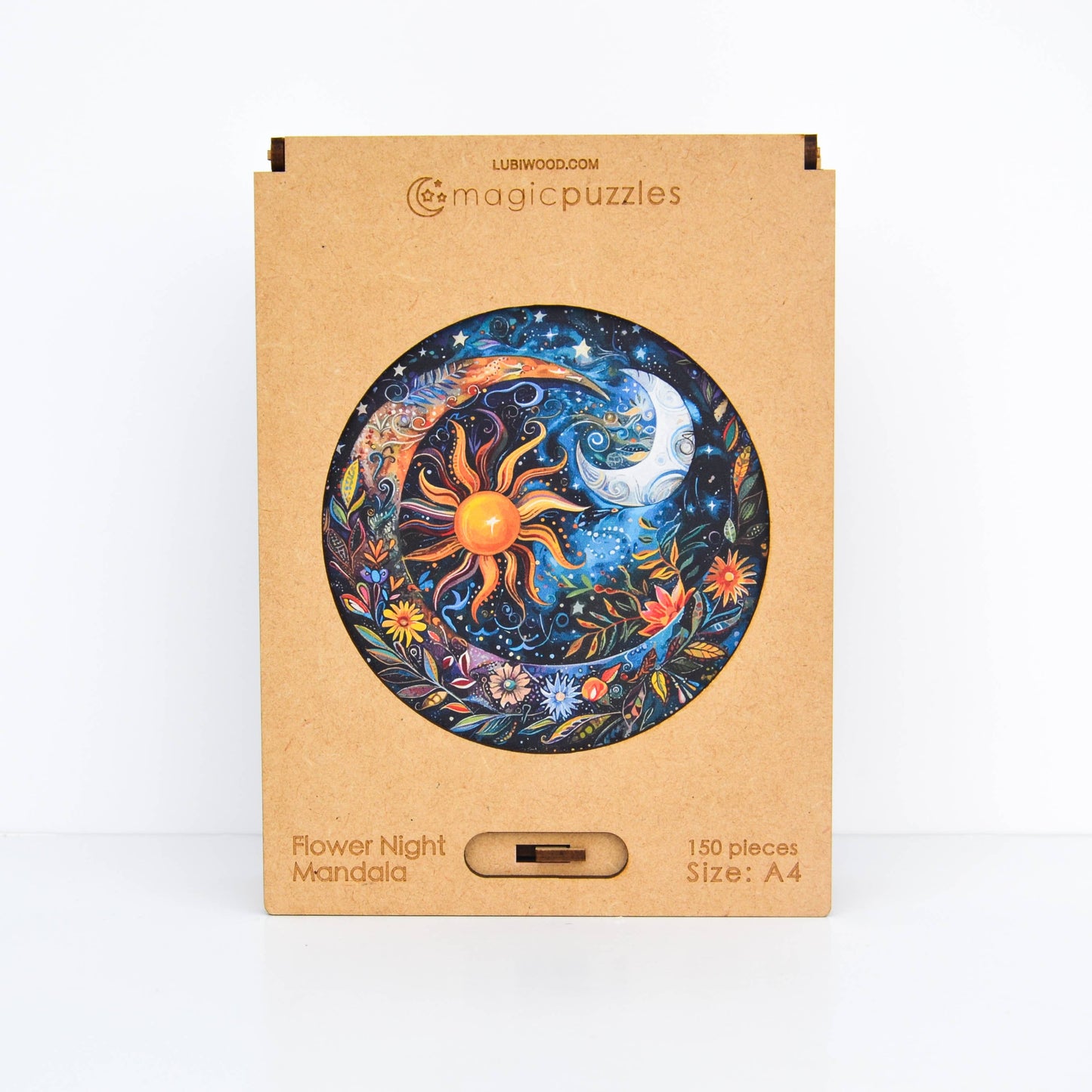 Scatola premium per puzzle Flower Night Mandala, formato A4