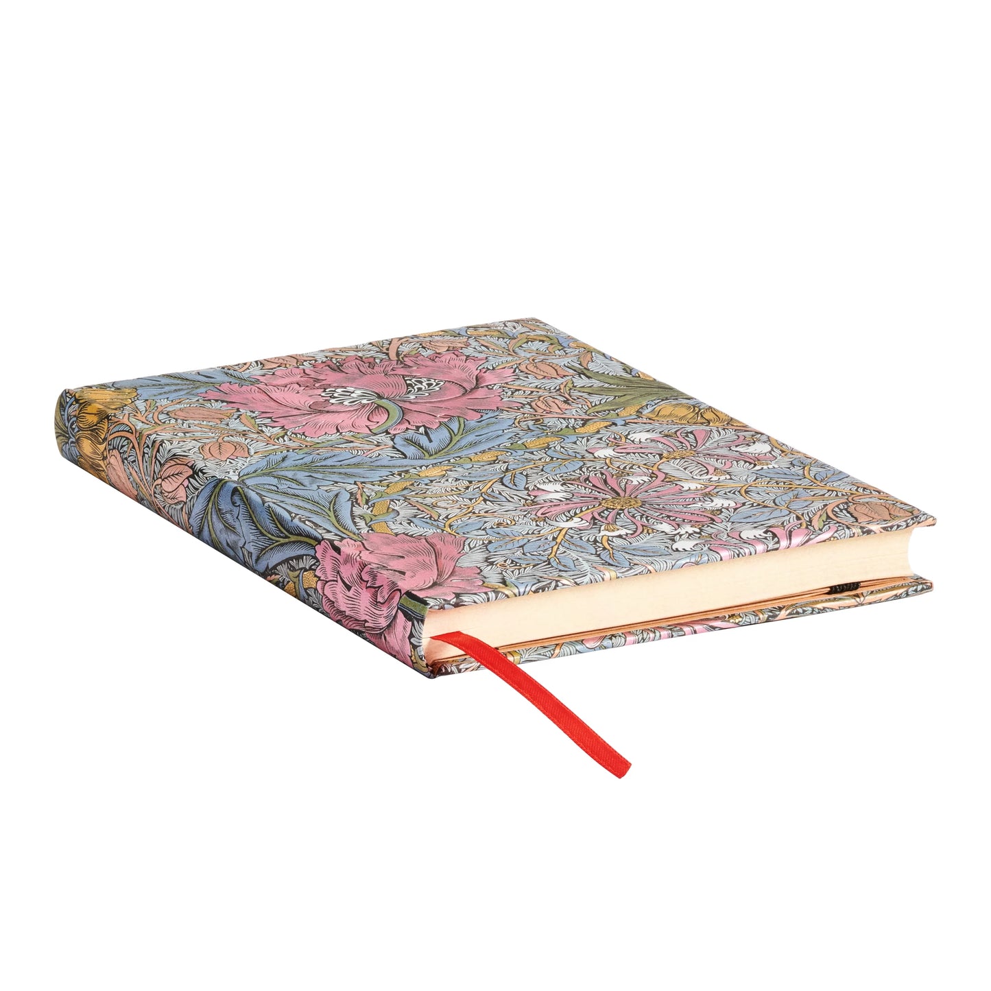 MORRIS PINK HONEYSUCKLE - Diario Paperblanks A RIGHE - Formato Midi- Chiusura con Fascia Elastica 144p