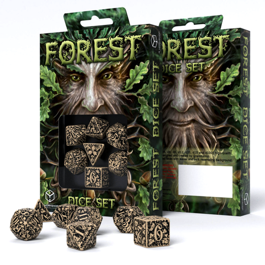 Set di dadi Forest 3D Taiga beige e nero