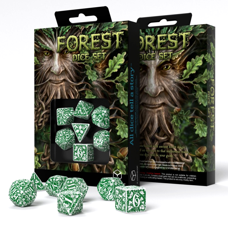 Set di dadi Forest Tundra bianco e verde
