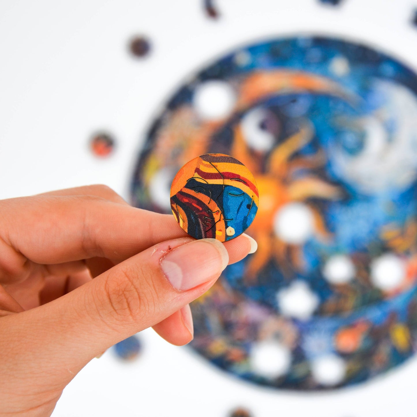 Scatola premium per puzzle Flower Night Mandala, formato A4