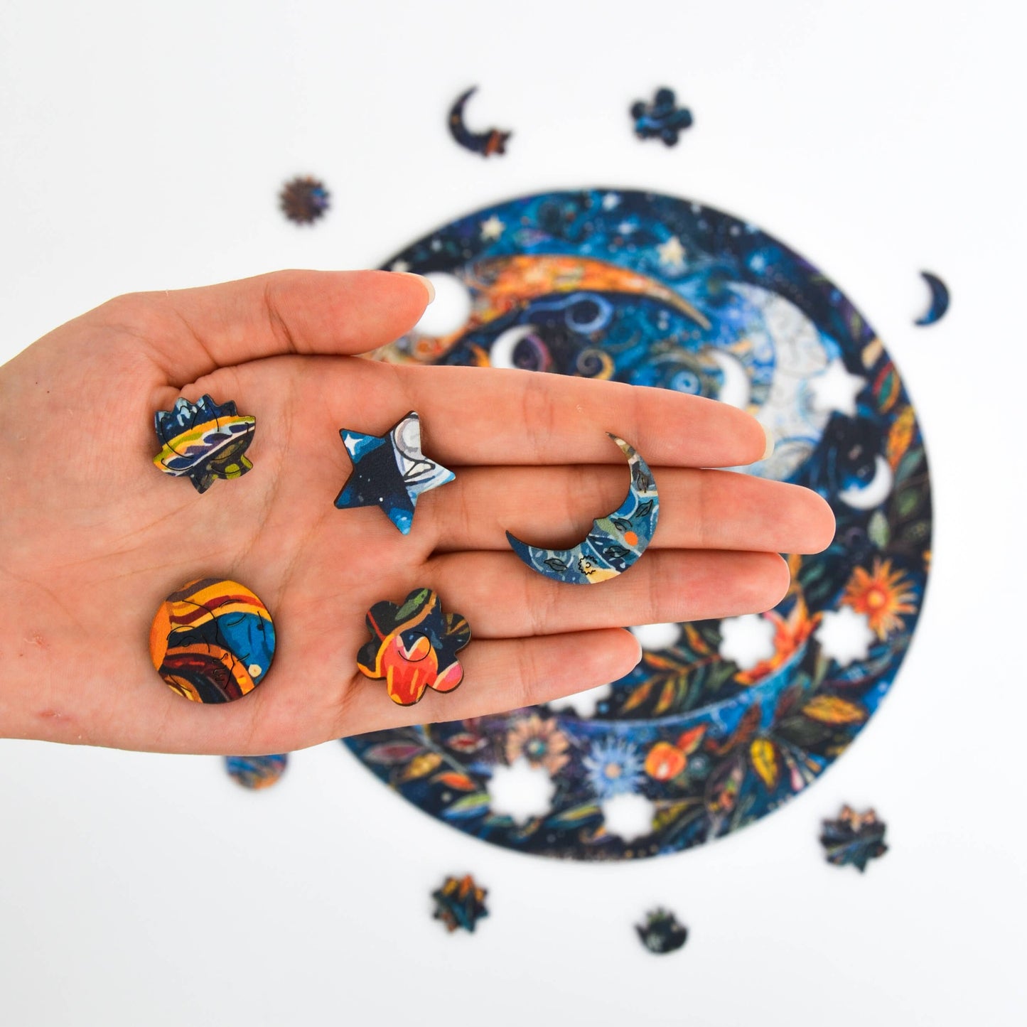 Scatola premium per puzzle Flower Night Mandala, formato A4