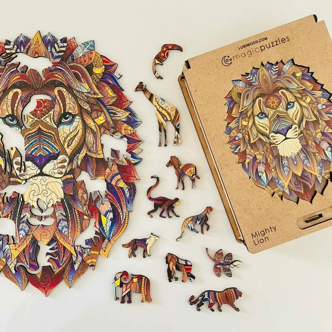 Mighty Lion Jigsaw A5 Premium Box - Puzzle Mandala in Legno 92 pz.