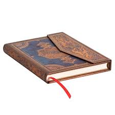 INDACO SAFAVITA - Diario Paperblanks A RIGHE - Formato Midi- Chiusura Magnetica 144 p