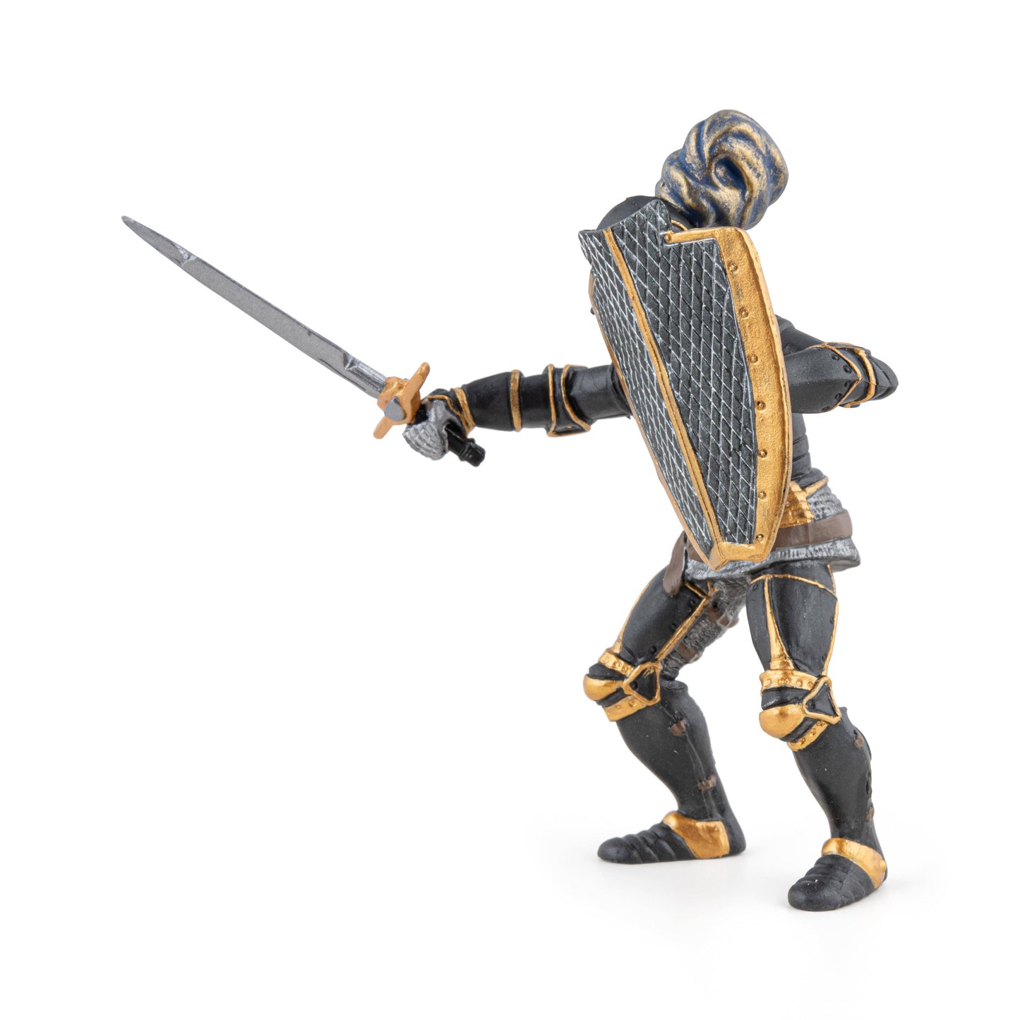 Figurina di cavaliere in armatura nera