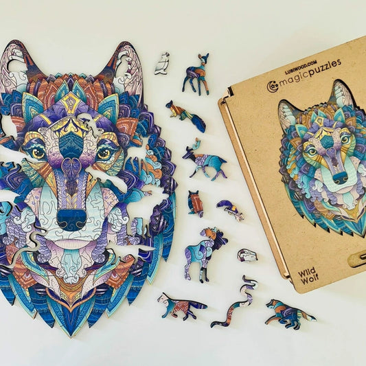 Wild Wolf Jigsaw A5 Premium Box - Puzzle Mandala in Legno 102 pz.