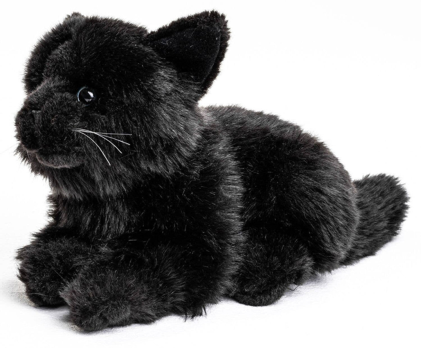 Gatto sdraiato (nero), 20 cm (lunghezza), peluche e peluche
