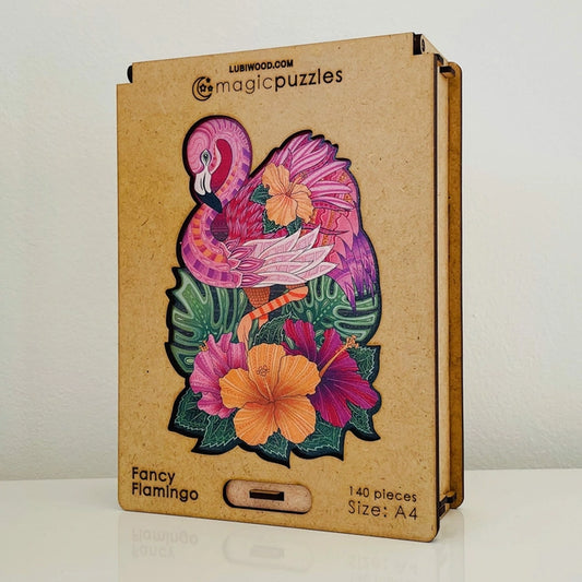 Fancy Flamingo Jigsaw Premium Box - Puzzle Mandala in Legno 140pz.
