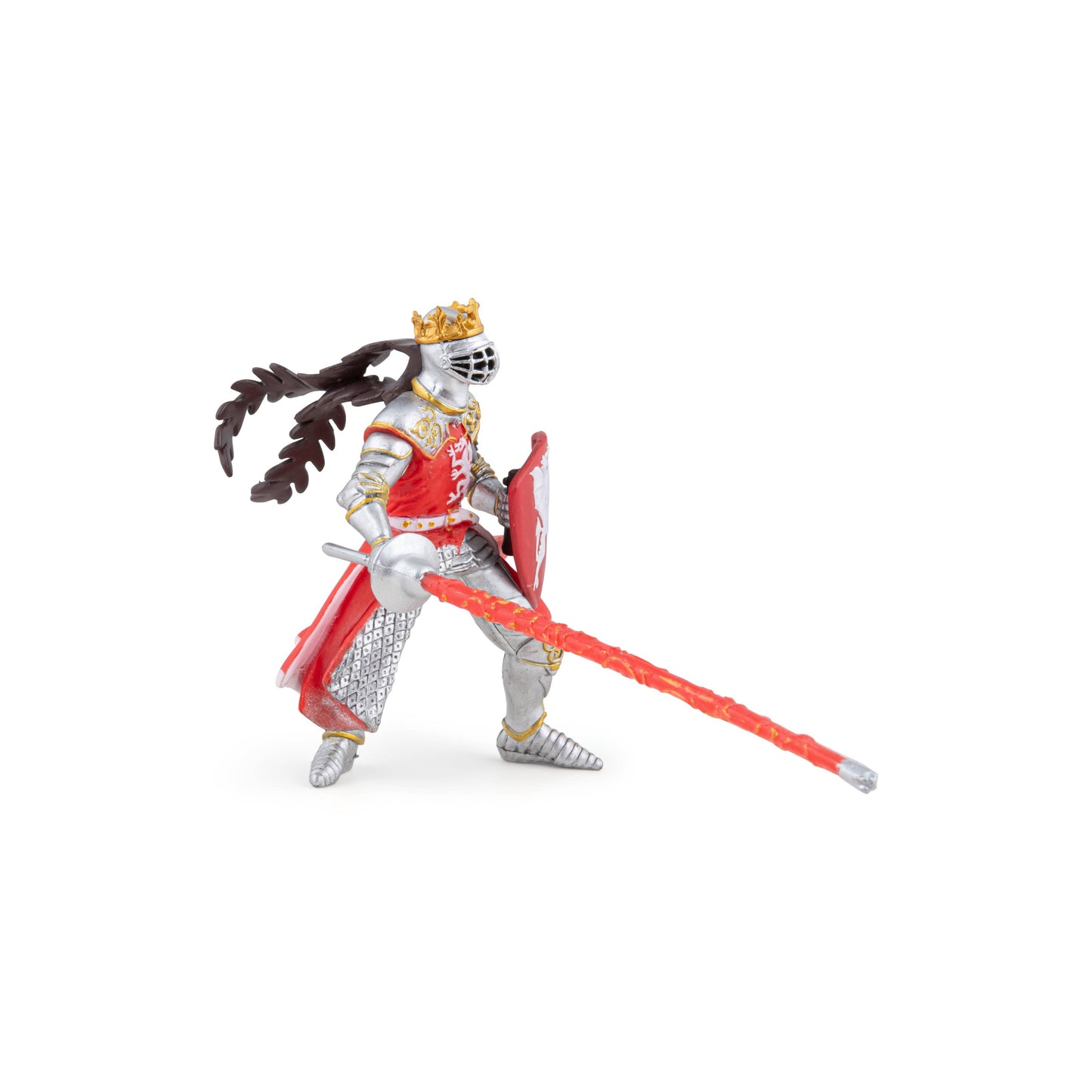 Statuetta del re con il drago rosso