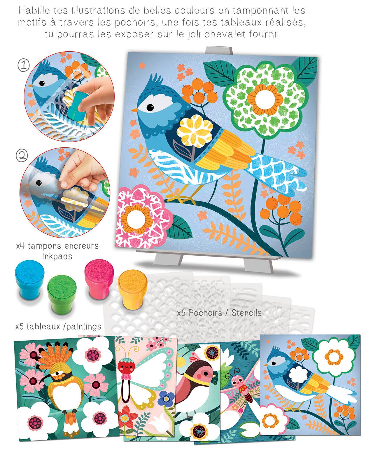 Stencil con motivo «Spring Color»