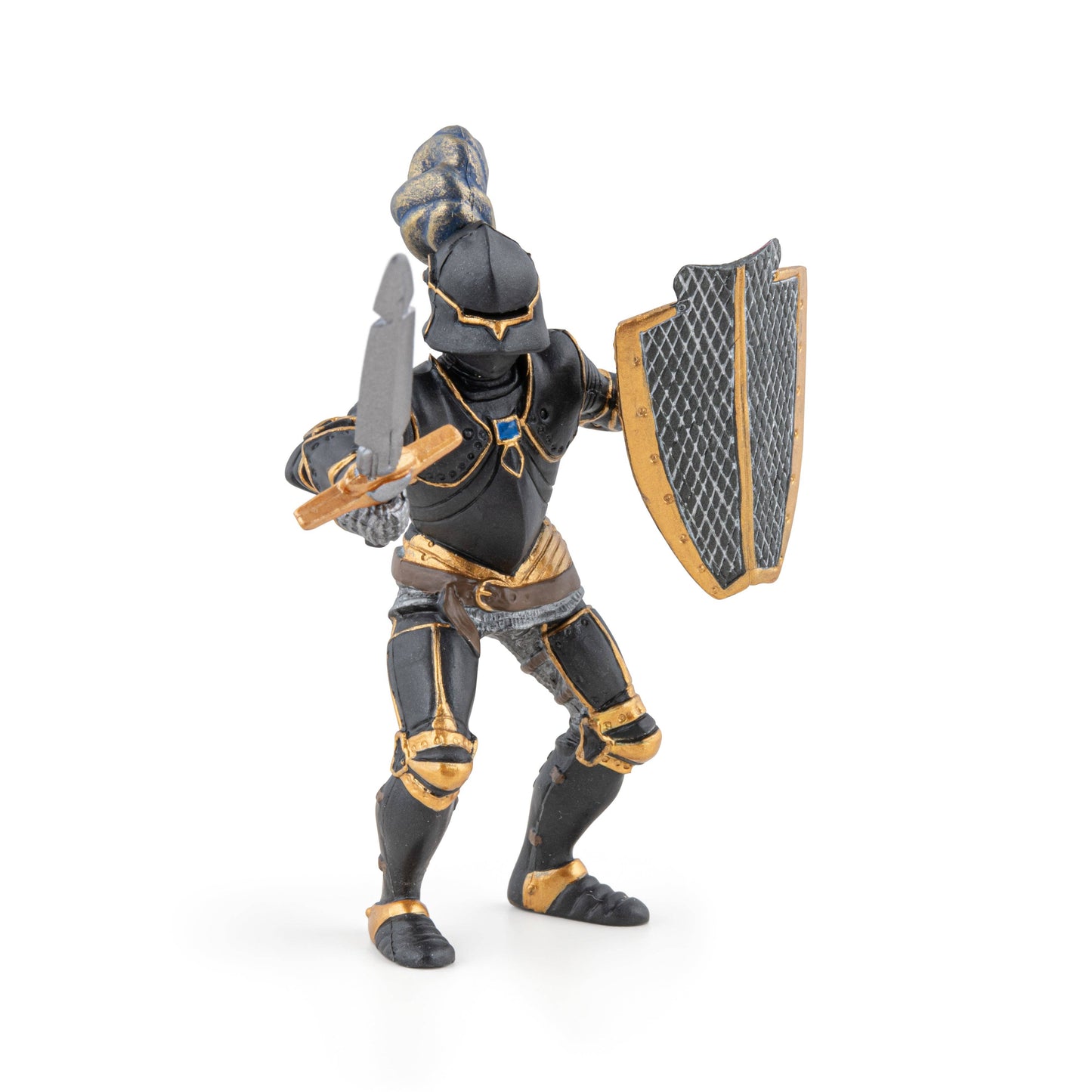 Figurina di cavaliere in armatura nera