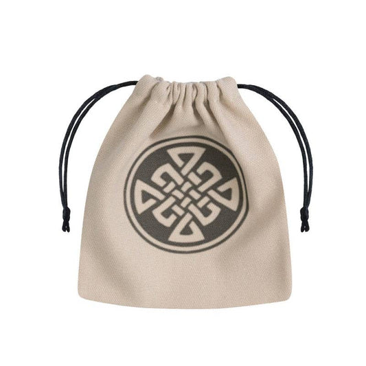 Borsa per dadi celtici beige e nera