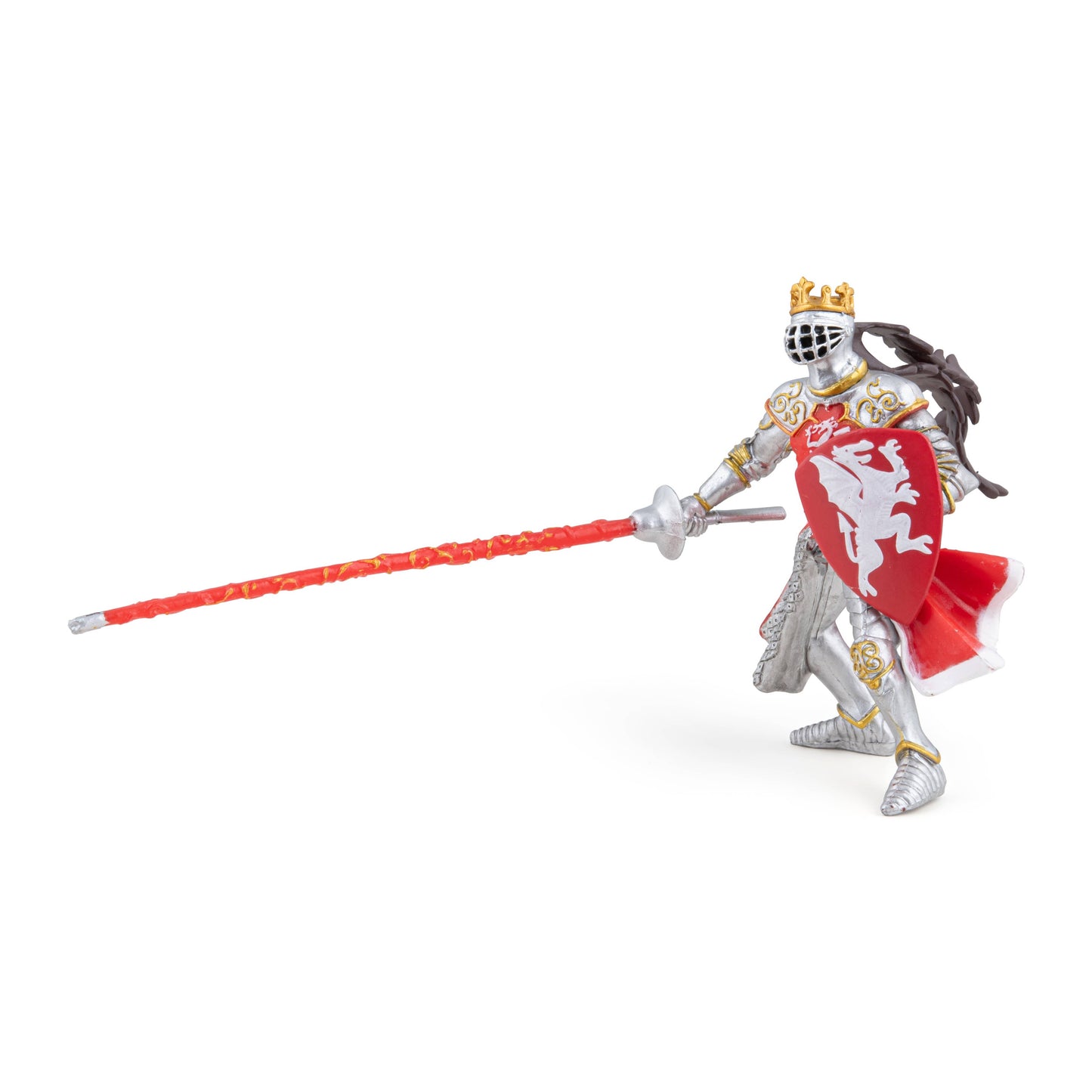 Statuetta del re con il drago rosso