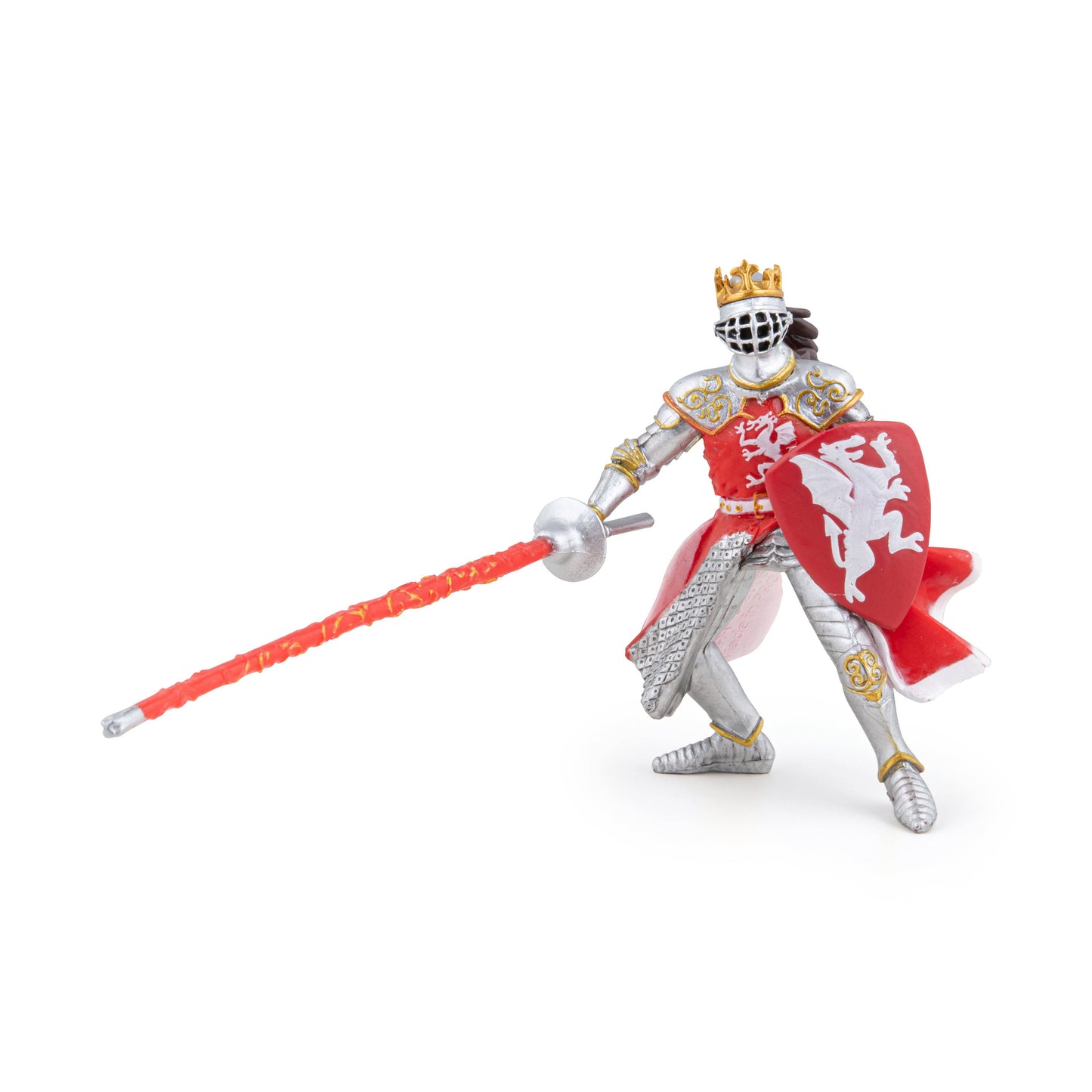 Statuetta del re con il drago rosso