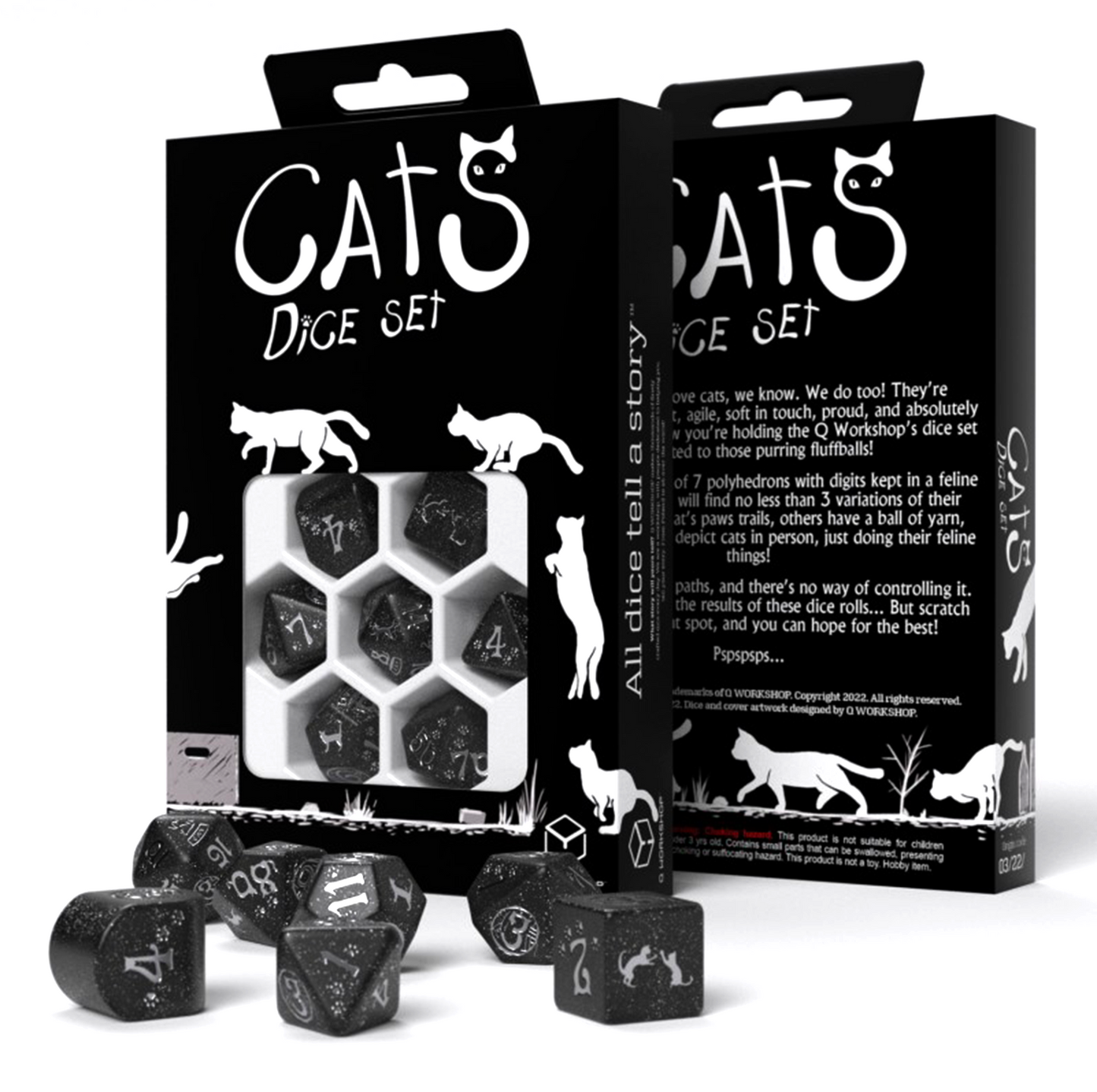 Set di dadi moderni Cats Waffle Q-Workshop