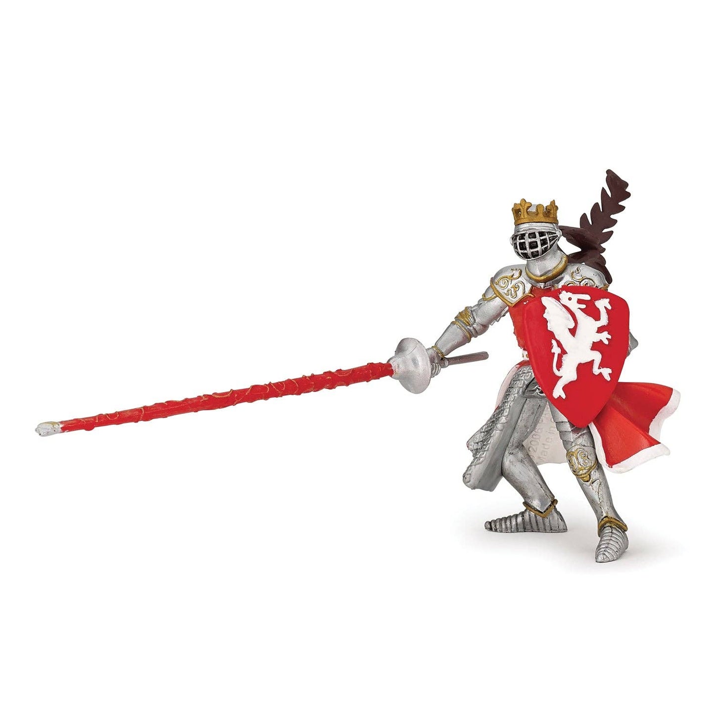 Statuetta del re con il drago rosso