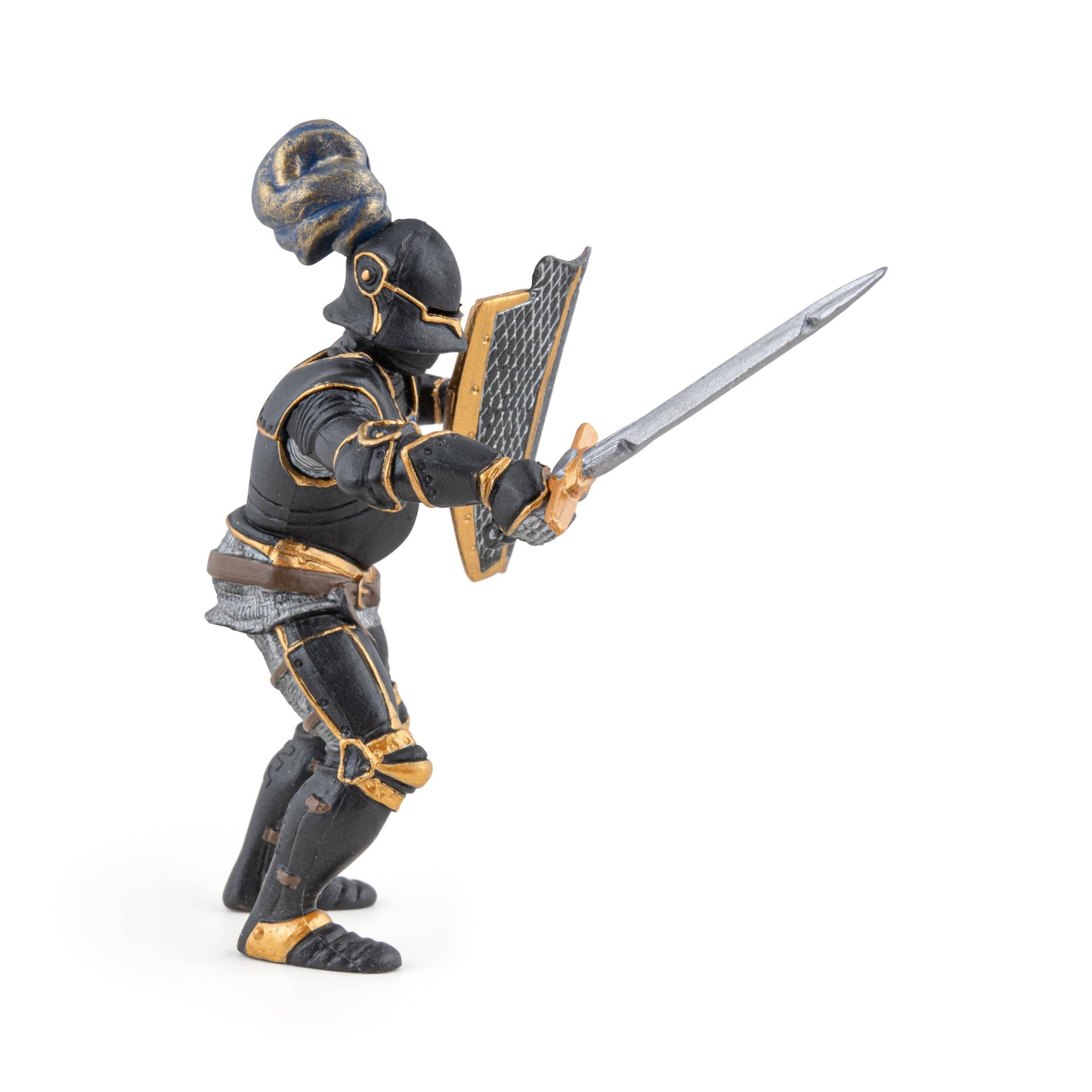 Figurina di cavaliere in armatura nera