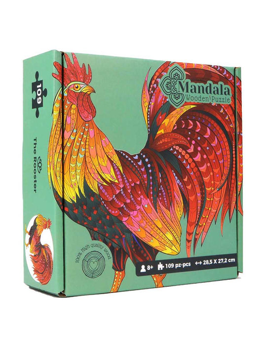 IL GALLO - Mandala Puzzle in Legno - 109 pz